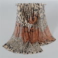 thumbnail image 4 of Sheer Cheetah Print Head Scarf Soft Breathable Shoulder Wrap Neck Scarf for Femsle Spring with Sun Protections=, 4 of 9