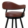 thumbnail image 4 of Armen Living Justin 30" Modern Metal Swivel Bar Stool in Black/Vintage Coffee, 4 of 6