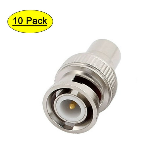 10 Pcs BNC Male to RCA Female Jack Coax Cable Video Adapter Connector