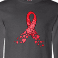 thumbnail image 4 of Inktastic Heart Health Awareness Red Ribbon Made of Hearts Long Sleeve T-Shirt, 4 of 5