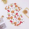 thumbnail image 4 of XIAONU Women's Burger Fries Soda Print Pajama Set Loose Short Sleeve Notched Collar Sleep Set Soft Fun Sleep Pajamas, 4 of 7