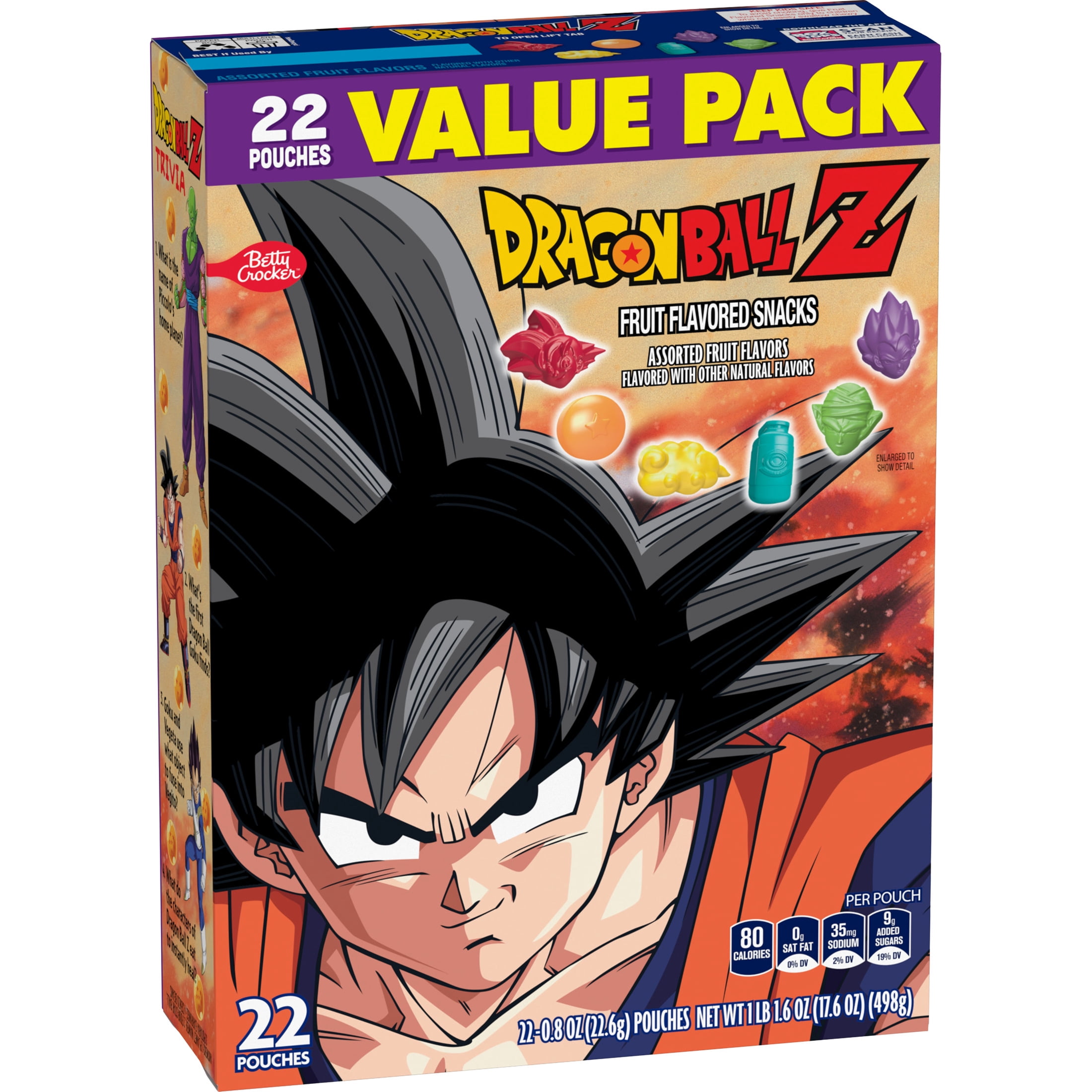 Dragon Ball Z Fruit Flavored Snacks, Gluten Free, 22 Ct, 17.6 oz