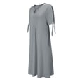 thumbnail image 5 of Womens V Neck Short Sleeve Dress Hollow Out Detail Casual Style Solid Color, 5 of 8