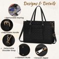 thumbnail image 3 of Bolsa para portátil IGOLUMON para mujer, 15.6 pulgadas, piel vegana, color negro, 3 of 8
