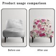 thumbnail image 6 of HELLHERO Dustproof Stain Protection Armless Accent Chair Protector for Armless Chair, Accent Chair Cover Watercolour Retro Floral Style, 6 of 8