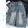 thumbnail image 5 of Kids Boys Jeans pants,Classic Loose Elastic Waist Cargo Jean Pants Boys Fashion Kids 6-7 Years Boys Pants, 5 of 8