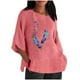 thumbnail image 1 of Camiseta de Manga Corta de la Mujer Casual Cuello Redondo Impresión Superior, Camiseta Ligera para Diario, Fiesta Y Todas las Estaciones, 1 of 4
