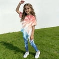 thumbnail image 3 of CCRFTGI America&nbsp;250 Summer Outfits for Children Girls 10-12 Cute 1776 2 Piece Outfits American Flag Short Sleeve T Shirt and Elastic Waist Pants Athletic Summer Outfits for Girls Pink 9-10 Years, 3 of 5