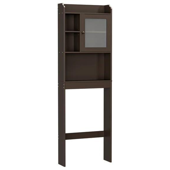 ZENSTYLE Wood Storage Cabinet Modern Over The Toilet Space Saver Home Bathroom Brown