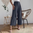 thumbnail image 4 of hoksml Women's High Waist Pleated Dress Pants Tie Design Casual Long Trousers with Pockets, 4 of 6