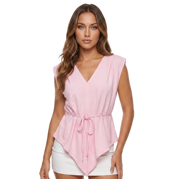 Chaleco de mujer, sin mangas, con cinturón, liso, holgado, top de verano, ropa de club para fiestas y raves.