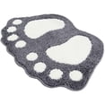 thumbnail image 1 of Paw Shaped Bathroom Rug Non-Slip Bath Mat Microfiber Water Absorbent Thick Shaggy Shower Rug, 1 of 4