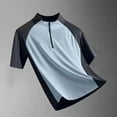 thumbnail image 3 of Mlzmgr Workout T Shirts for Men Tight High Zipper Neck Quick Drying Men's Shirts Athletic Gym Running Tops, 3 of 8