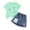Green, variant on Qingpeng Kids Girls Summer Bow Print Short Sleeve Round Neck Tee and Denim Skirt Matching Outfit Set for Kids