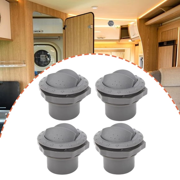 4 rejillas de ventilación para acondicionado de tablero, color gris, redondas, de 60 mm, para techo lateral, para yate, , remolque,