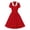 Red, variant on QLEICOM 1950's Dresses for Women Vintage, Stand Collar Lapel Contrasting Dress, V-Neck Stretch Slim High Waist Swing Dress, Audrey Hepburn Style Party Dresses Red XXL