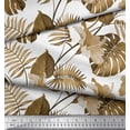 thumbnail image 2 of Soimoi Brown Poly Georgette Fabric Monstera Leaf & Floral Print Fabric by Yard 52 Inch Wide, 2 of 3