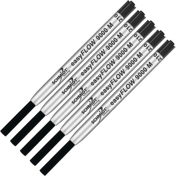 Imprinted Schmidt easyFLOW9000 Ballpoint Refill- Black Ink, Medium Tip 1.0mm - Pack of 5