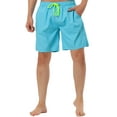 thumbnail image 6 of Unique Bargains Men's Summer Casual Beach Elastic Waistband Mesh Lining Board Shorts 30 Light Blue, 6 of 6