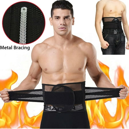 

Tangnade Men belt Men&Women Tummy Belly Abdomen Trimmer Body Slimming Waist Belt Fat Burner Shape Black L