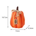 thumbnail image 4 of SUNSIOM Halloween Pumpkin Figurine Classic Pumpkin Statue with Note/Leaf Home Decorations Fall Party Favors, 4 of 10