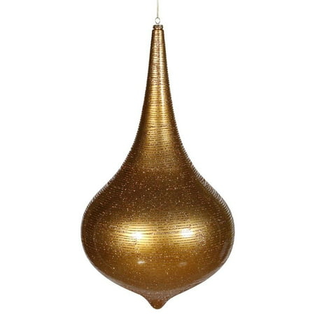 Vickerman 23895 - 24" Antique Gold Matte Glitter Onion Drop Christmas Tree Ornament (M115116)