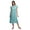 Turquoise Blue, variant on Moomaya WoMen's Printed Short Sleeve Nightdress V-Neck Cotton Sleepwear Gown