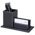 thumbnail image 2 of Kingfom Organizador De Escritorio De Cuero Pu Y Accesorios Portalápices Para Escritorio Con Soporte Para Tarjetas De Visita Colección De Suministros De Oficina Escolar Caddy Negro, 2 of 5