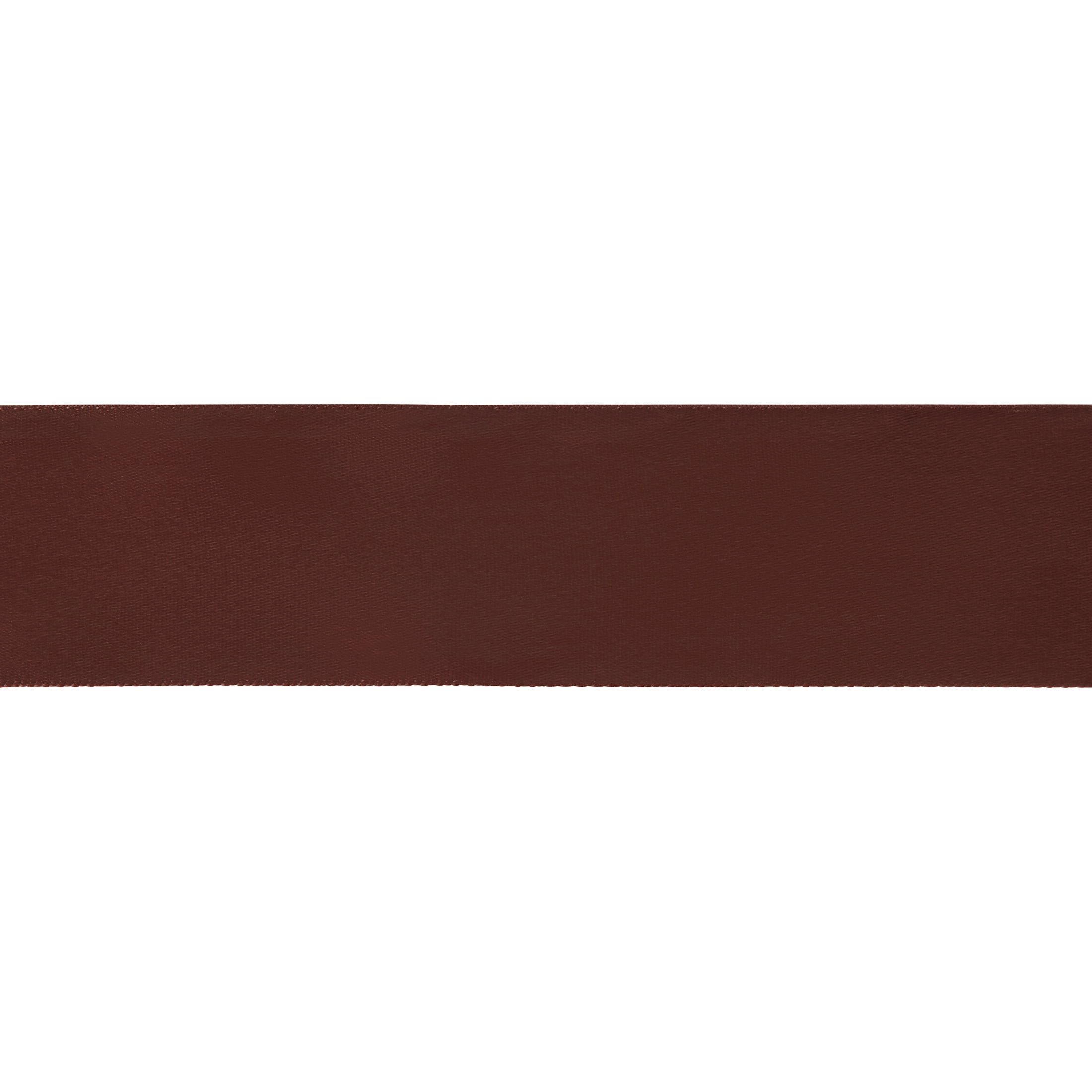Offray Ribbon, Brown 1 1/2 inch Single Face Satin Polyester Ribbon, 12 feet