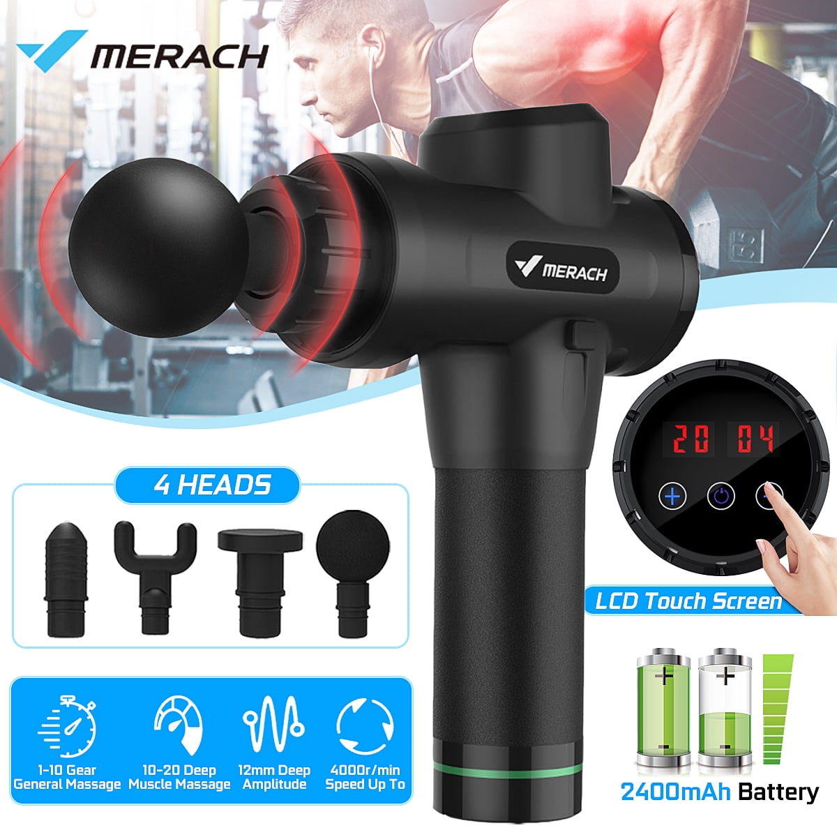 20gear speed Electric Percussive Massager Percussion Massage Gun Hand