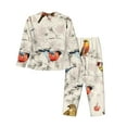 thumbnail image 2 of Bingfone Womens Pajama Sets Little Birds Print,Long Sleeve Loungewear Pajamas Set-Small, 2 of 9