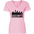 thumbnail image 3 of Inktastic Cleveland Skyline Grunge Women's V-Neck T-Shirt, 3 of 5