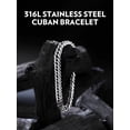 thumbnail image 6 of Bandmax 8MM Stainless Steel Cuban Chain Bracelets for Men Women Miami Curb Link Hand Chain Gift with Card To Son Graduation Birthday Father's Day, 6 of 8