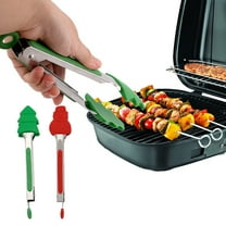 CQCYD under $5 Christmas Silicone Mini Tongs, 7 Inch Kits Tong, Small Tong for Serving Food, Ice Tray, Fruits, Sugar