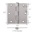 thumbnail image 3 of Design House 3-Pack 3.5" H x .125" Radius Square Interior Door Hinges, Satin Nickel, 3 of 16