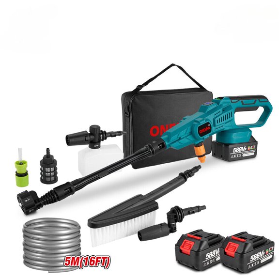 Smallzonex Portable Cordless Electric High Pressure Car Washer Cleaner Tool - 60 Bar, 420W, Brushless Motor