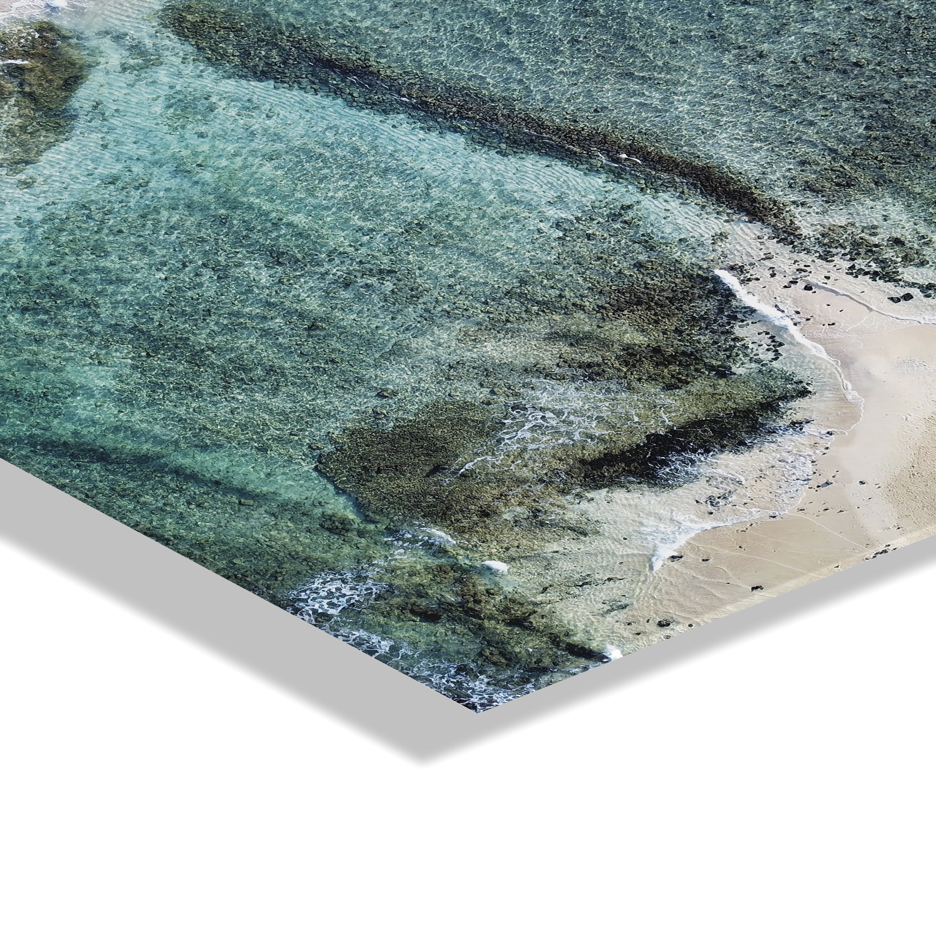 Kate and Laurel x Rachel Dowd Collaboration Poipu Beach Kauai Floating Acrylic Art, 23x31, Decorative Aerial Photography Beach Art for Wall