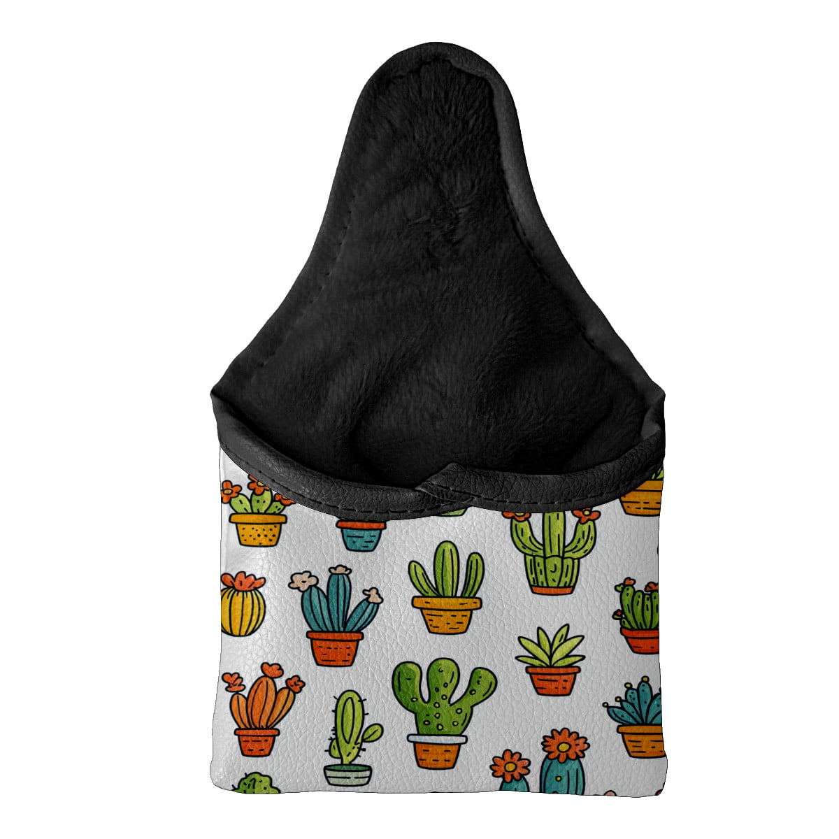 Golf Mallet Putter Cover Premium Leather Waterproof Golf Putter Head Cover with Magnetic Closure Succulents