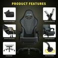 Fabric Gaming Chair with Footrest&Lumbar Support, Ergonomic HighBack