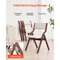 thumbnail image 4 of KFFKFF Set of 2 Wooden Folding Chairs with Cushions, Portable Foldable Design with Wooden Frame, Comfortable Padded Seating for Kitchen, Office, Weddings, Parties, Dining Room, Simple Assembly, White, 4 of 9