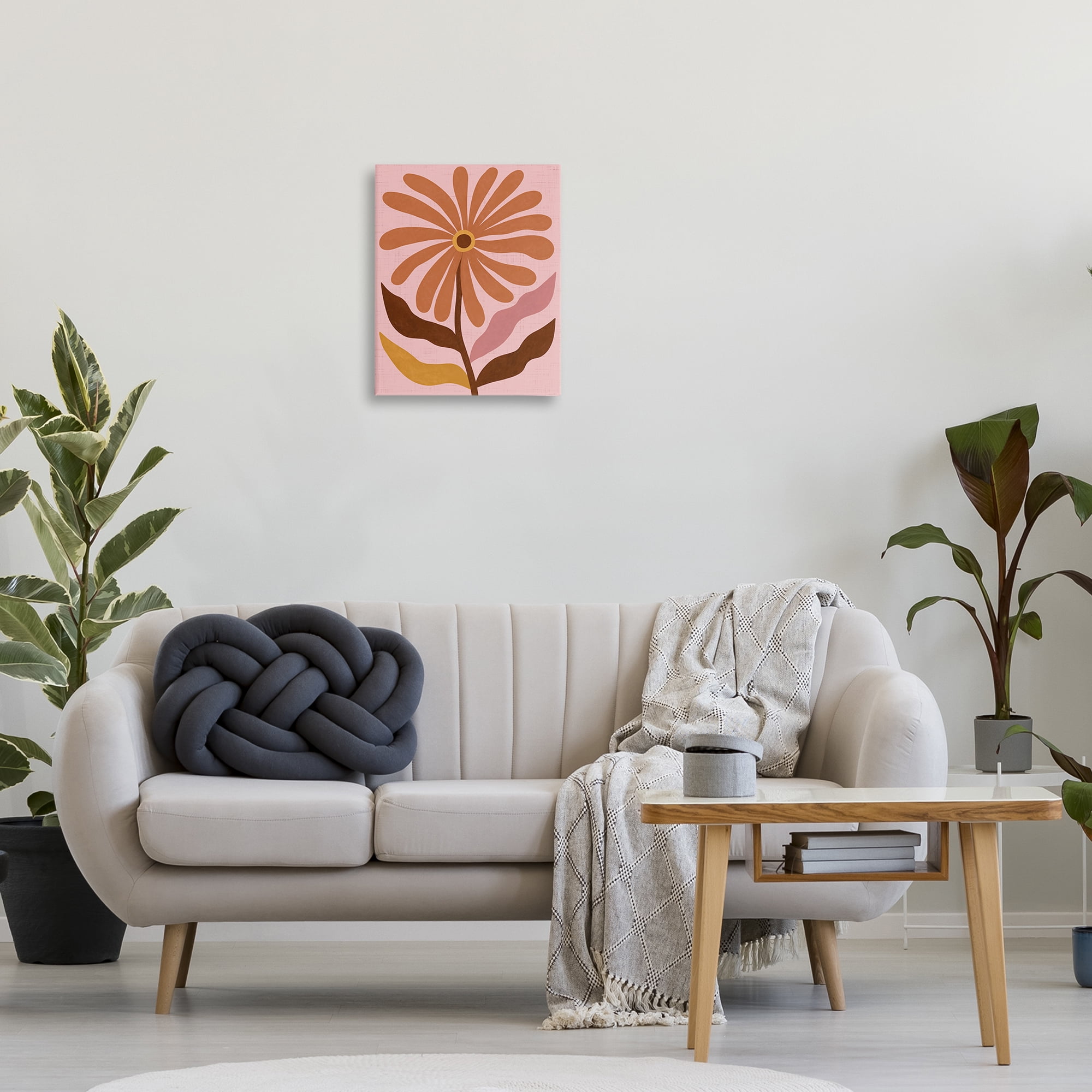 Stupell Industries Boho Retro Flower Bloom Plants & Flowers Painting Wrapped Canvas Art Print Wall Art, 16 x 20