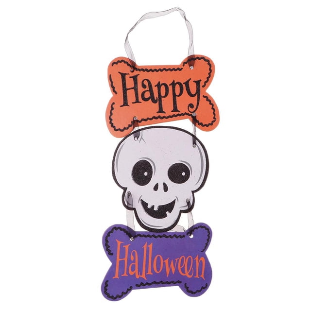 Happy Halloween Skull Head Papel Colgante Tablero licencia Letrero Embrujada Yotijar Decoración colgante del feliz Halloween