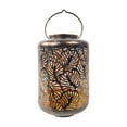 thumbnail image 2 of Bliss Outdoors Solar LED Lantern W/ Banana Leaf Design & Hand Painted Finish, 12-in. Tall, Waterproof IP44 (Bronze), 2 of 15