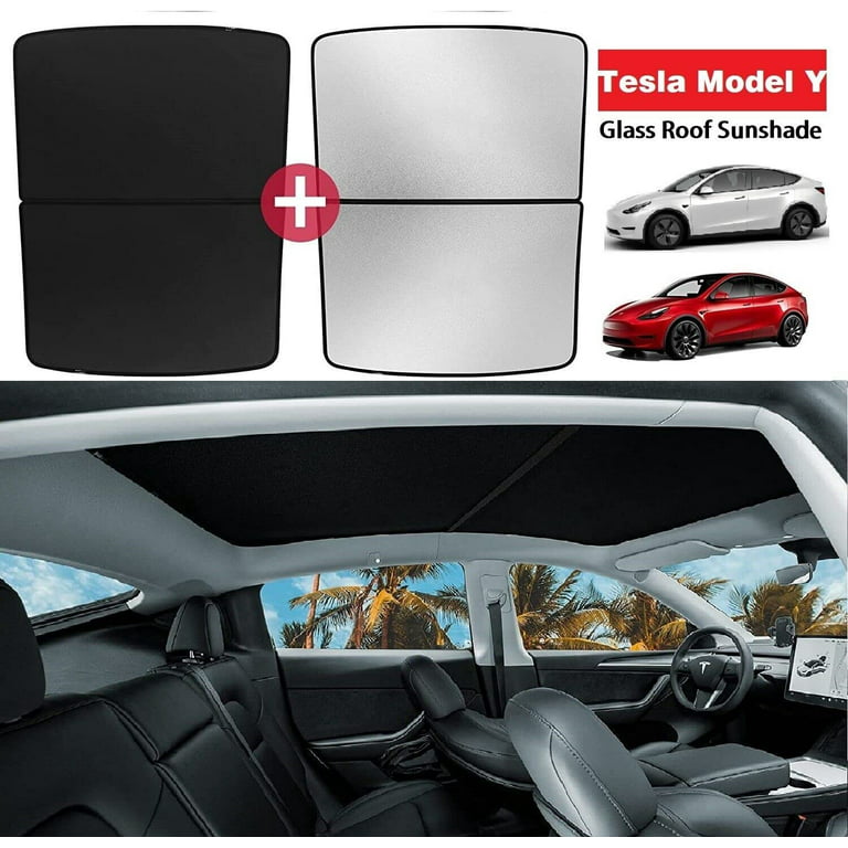 Tesla Model 3 Sunroof shades. Front, rear with reflective silver