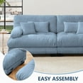 thumbnail image 2 of Modern Chenille 2-Seater Sofa for Living Room with Convertible Ottoman, 2 of 19