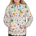 thumbnail image 3 of KLL Winter Christmas And New Year Deer for Womens Pullover Hoodie with Pocket Hooded Long Sleeve Shirts Sweatshirt for Women-Small, 3 of 7