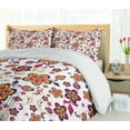 thumbnail image 5 of Ambesonne Floral Duvet Cover Sets, Blooming Flower Pattern, 2-Queen, Yellow Purple Magenta, 5 of 6