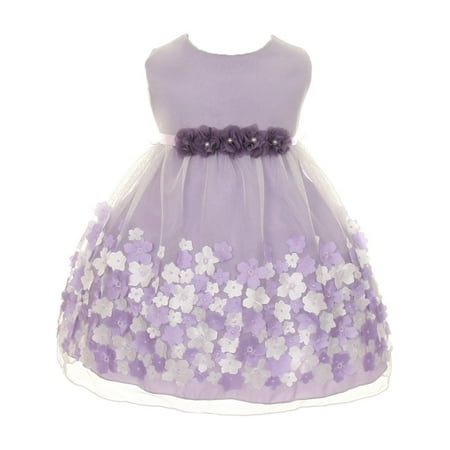 Kids Dream Baby Girls Lavender Taffeta Flowers Sleeveless Easter Dress...