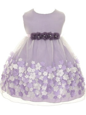 Kids Dream Baby Girls Lavender Taffeta Flowers Sleeveless Easter Dress 18M