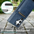 thumbnail image 7 of Compatible with Samsung Galaxy S24 Ultra Case Wallet with Credit Card Holder, Premium PU Leather Magnetic Clasp Kickstand Heavy Duty Protective Shock Absorbing Phone Cover for S24 Ultra, Darkblue, 7 of 7